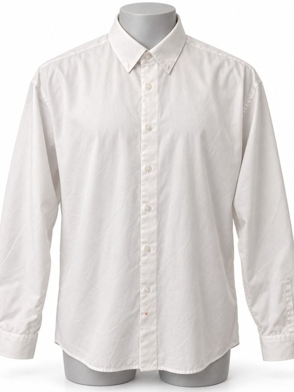 Nautica White Long-Sleeve Button-Down Dress Shirt